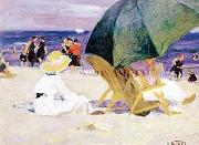 Edward Henry Potthast Prints Green Umbrella Spain oil painting reproduction